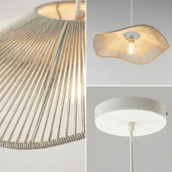 Light and Living hanglamp Rafa crème 50 cm