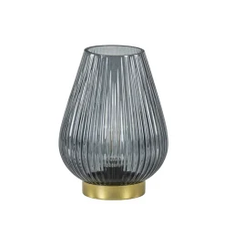 Light and Living tafellamp Tajera op batterij grijs/goud