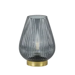 Light and Living tafellamp Tajera op batterij grijs/goud