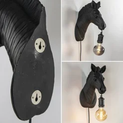 Light and Living wandlamp Zebra mat zwart