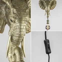 Light and Living wandlamp Elephant licht goud