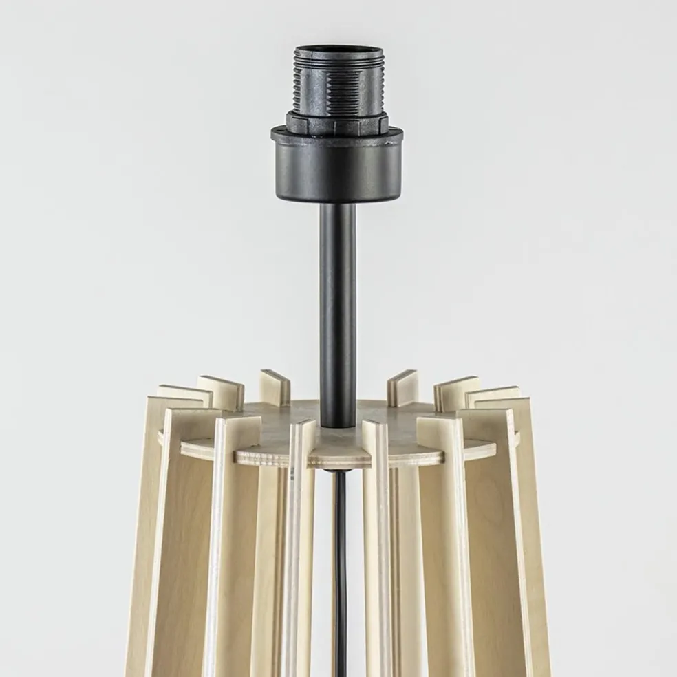 Luxe lampvoet naturel hout exclusief kap