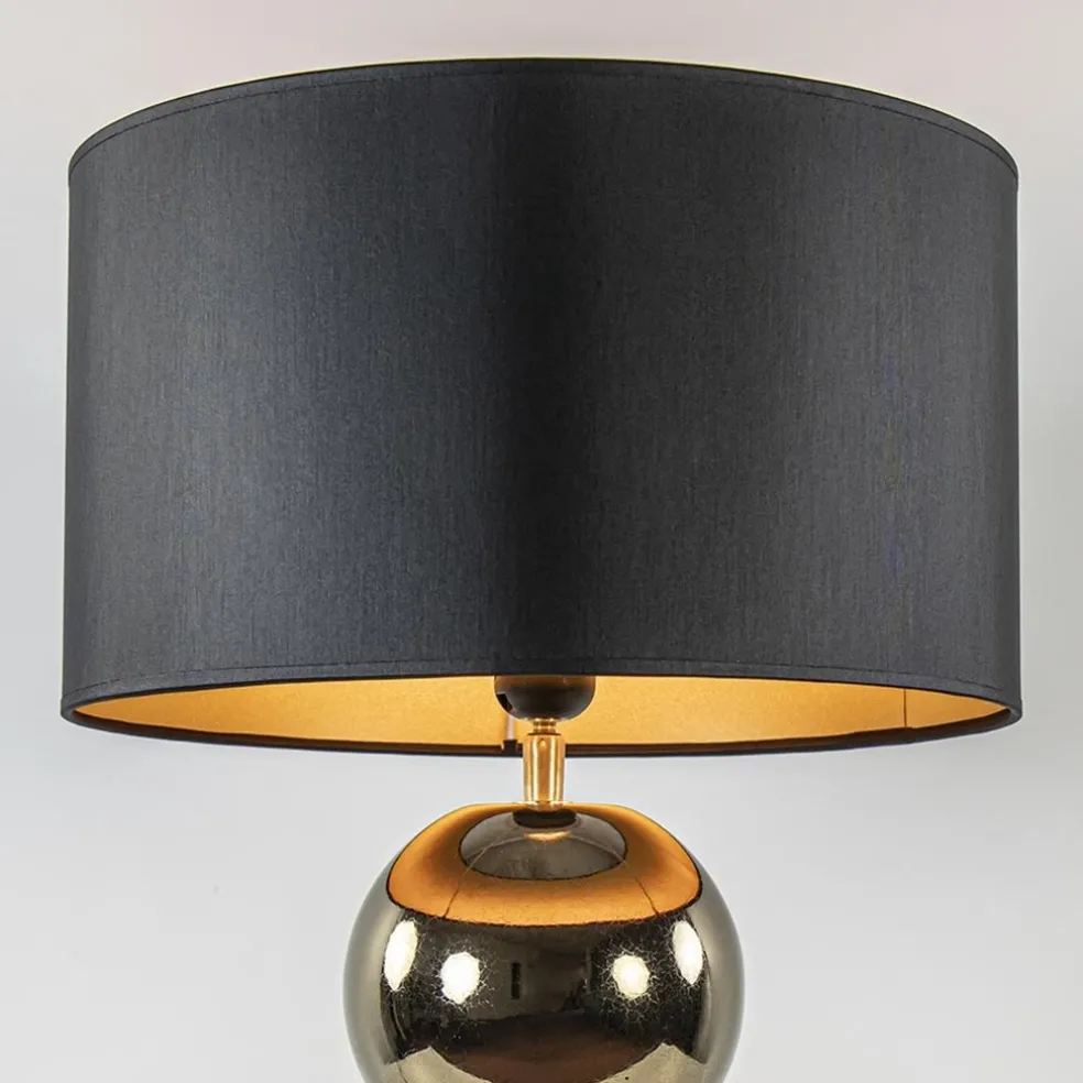 Luxe tafellamp goud inclusief kap zwart/goud