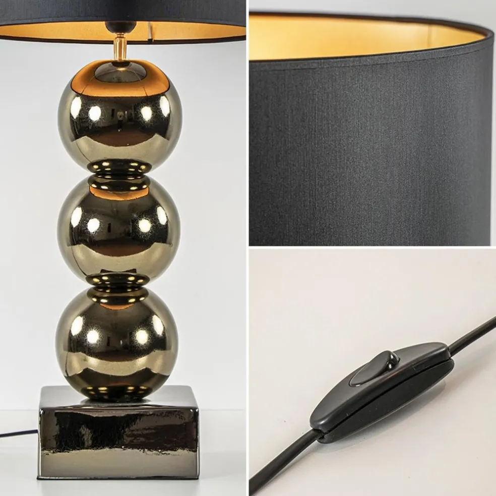 Luxe tafellamp goud inclusief kap zwart/goud