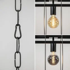 Mat zwart metalen hanglamp Rings