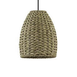 Mat zwarte hanglamp met touw