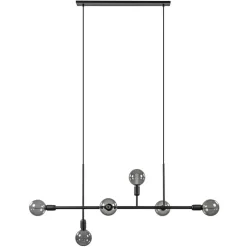 Mat zwarte 6-lichts hanglamp exclusief lichtbronnen