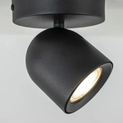 Mat zwarte opbouwspot 1-lichts verstelbaar
