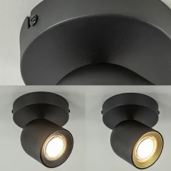 Mat zwarte opbouwspot 1-lichts verstelbaar