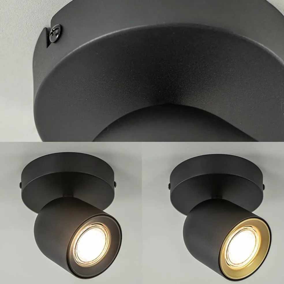 Mat zwarte opbouwspot 1-lichts verstelbaar