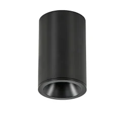 Mat zwarte opbouwspot rond IP54 badkamer/buiten