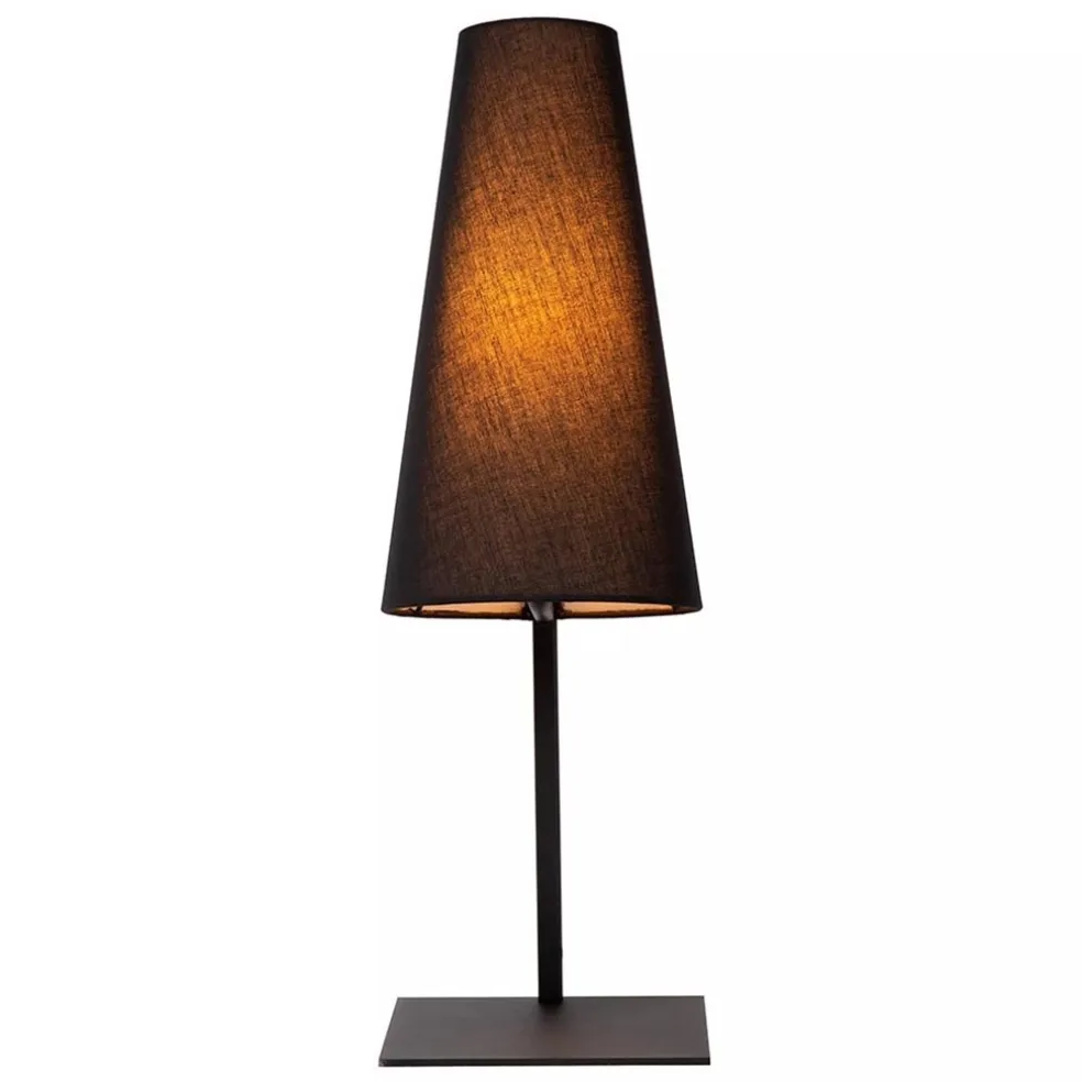 Mat zwarte tafellamp inclusief zwarte kap