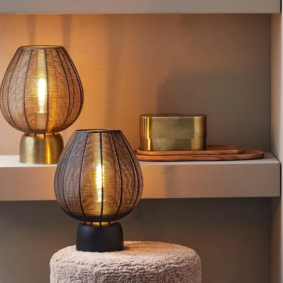 Mat zwarte tafellamp Suneko Light and Living