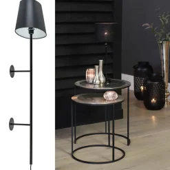 Mat zwarte wandlamp Soriano exclusief kap