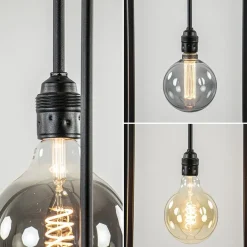 Metalen design vloerlamp zwart frame rechthoek