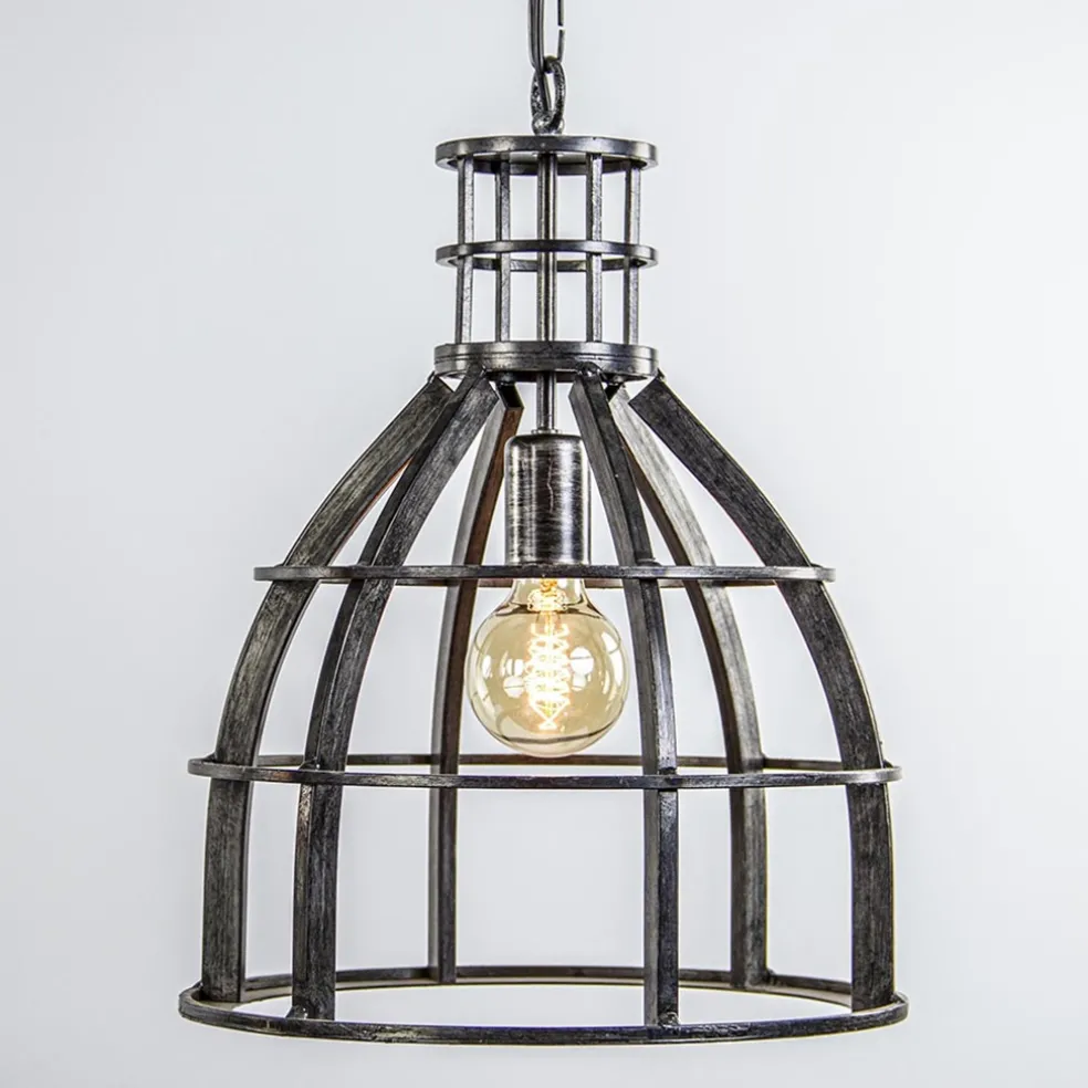 Metalen eettafel hanglamp 2-lichts kooi