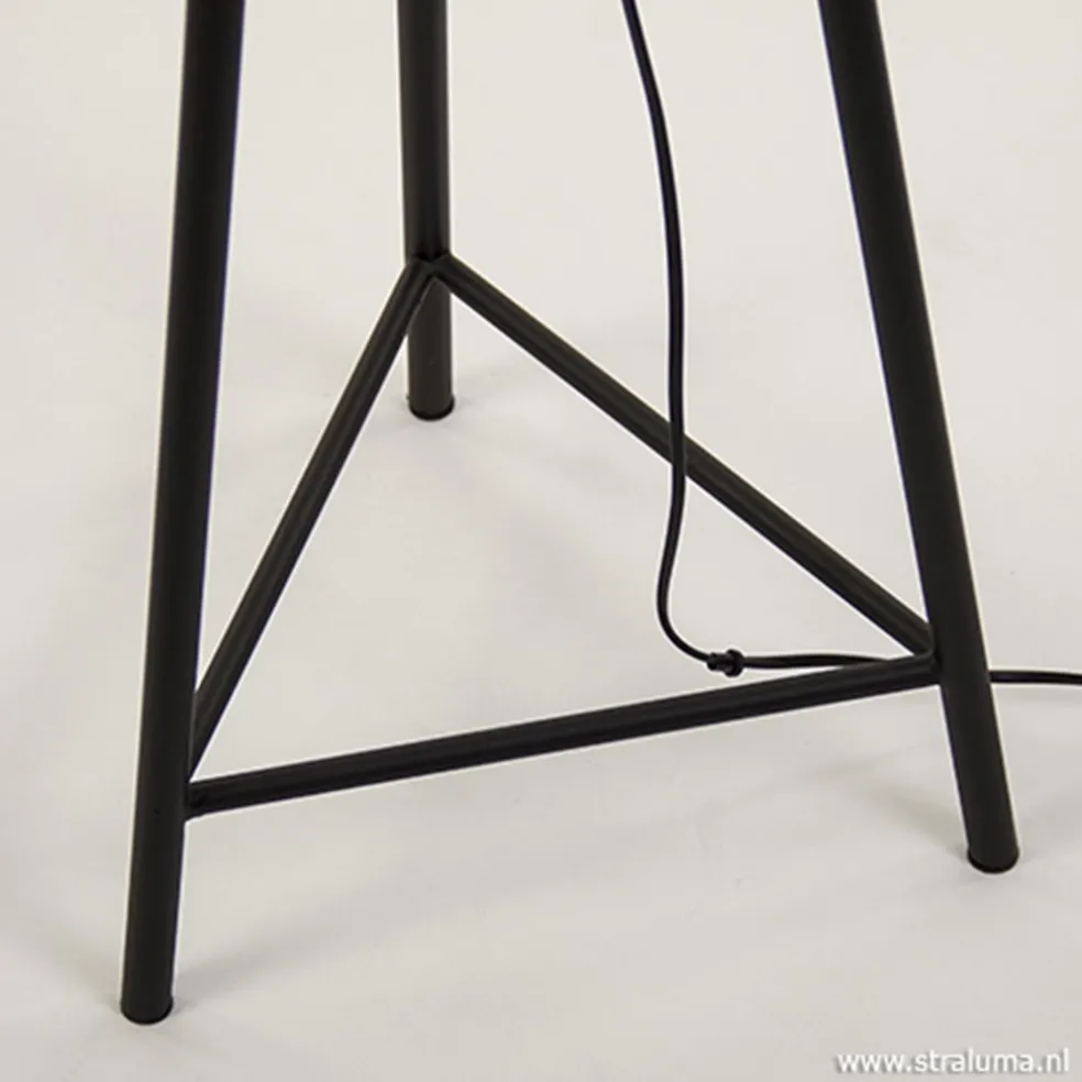 Metalen kooi vloerlamp oud-brons L&L