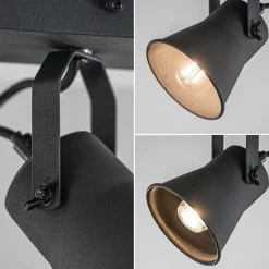 Metalen 3-l plafondlamp mat zwart verstelbaar