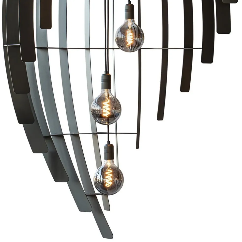 Metalen videlamp Omegna XL met open structuur