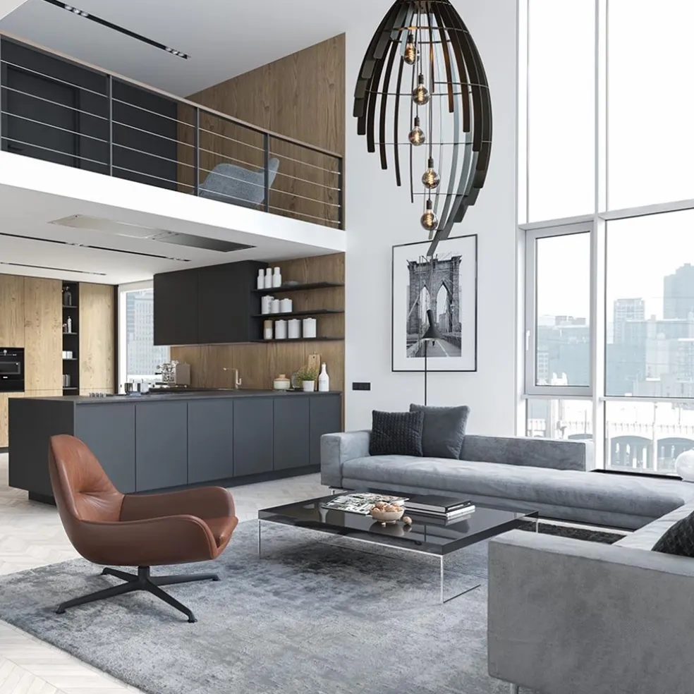 Metalen videlamp Omegna XL met open structuur