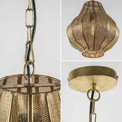 Micha grote goud hanglamp oosters landelijk Light & Living