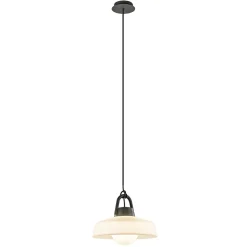 Moderne buitenlamp hang antraciet met wit IP65