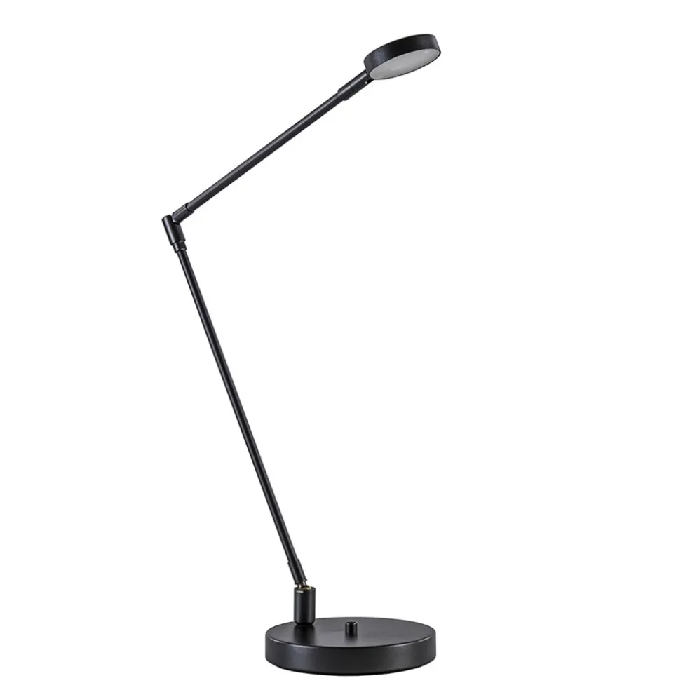 Moderne bureaulamp zwart staal met dimbaar LED