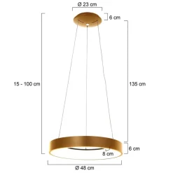 Moderne design LED hanglamp ring goud
