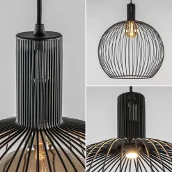 Moderne draad hanglamp mat zwart 50 cm