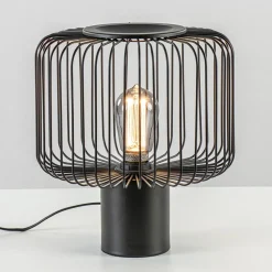 Moderne draad tafellamp mat zwart