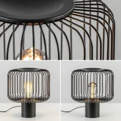 Moderne draad tafellamp mat zwart