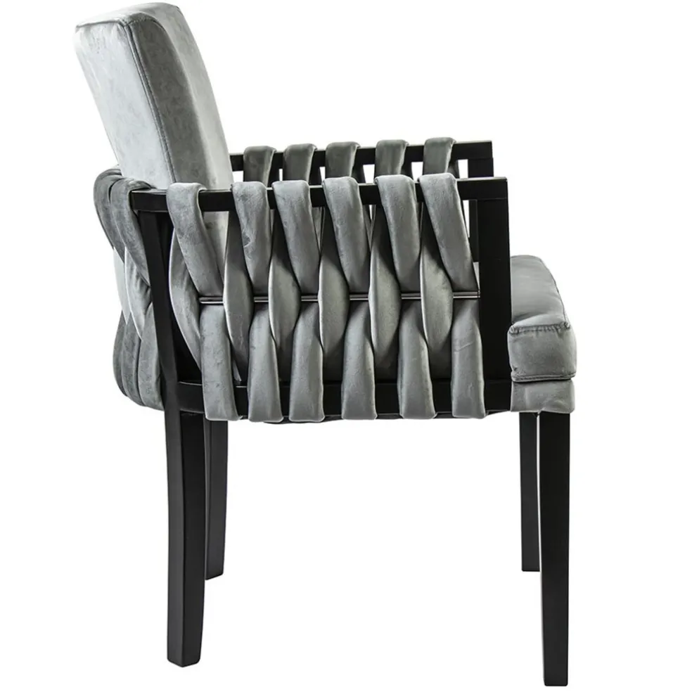 Moderne eetkamerstoel verlours grijs met zwart