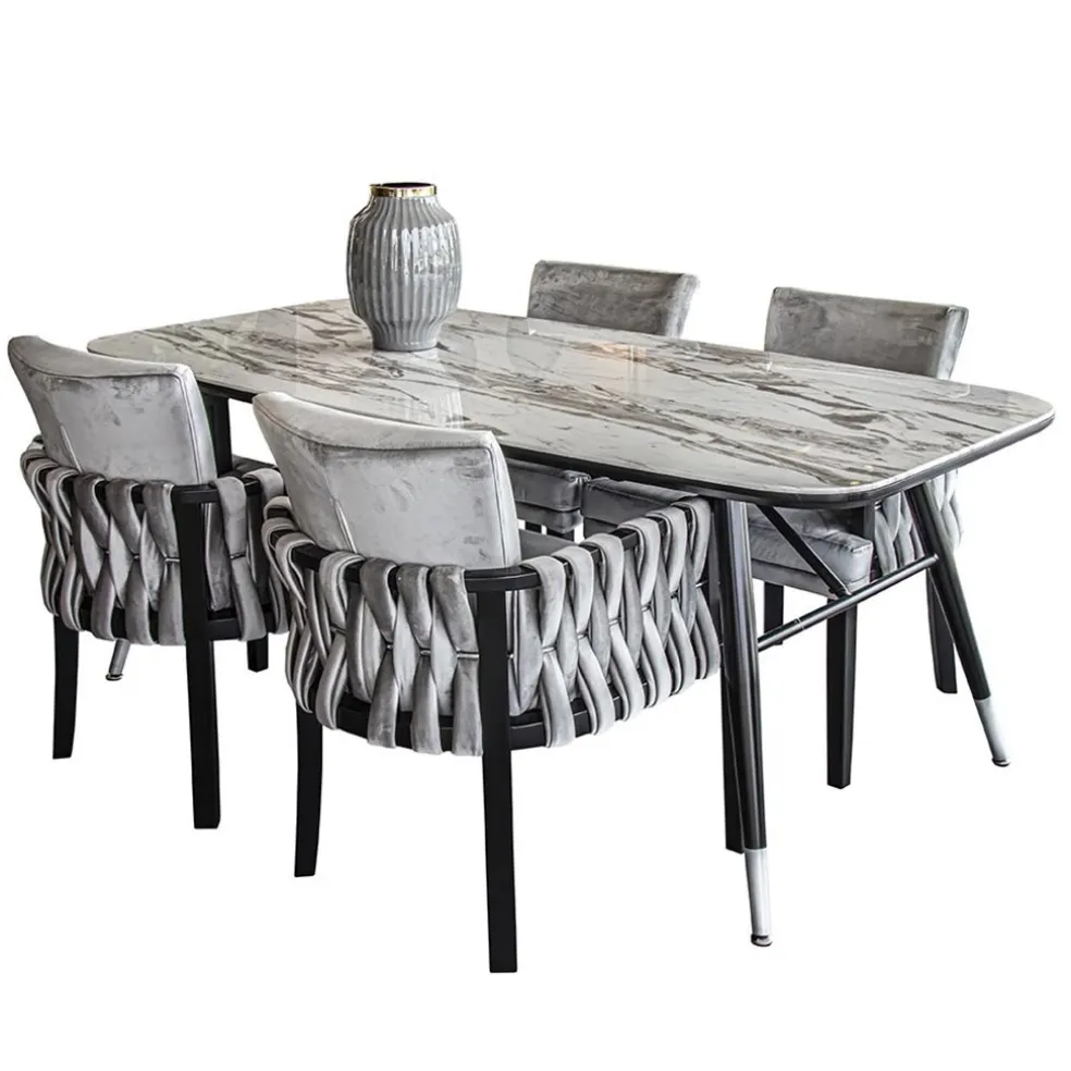 Moderne eetkamerstoel verlours grijs met zwart