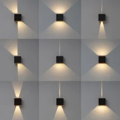 Moderne LED buitenlamp rechthoekig zwart IP65