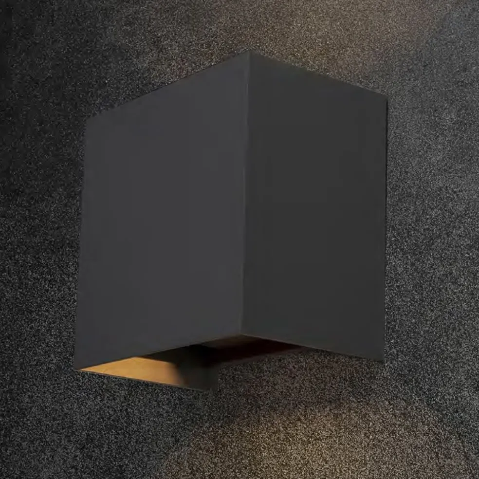 Moderne LED buitenlamp rechthoekig zwart IP65