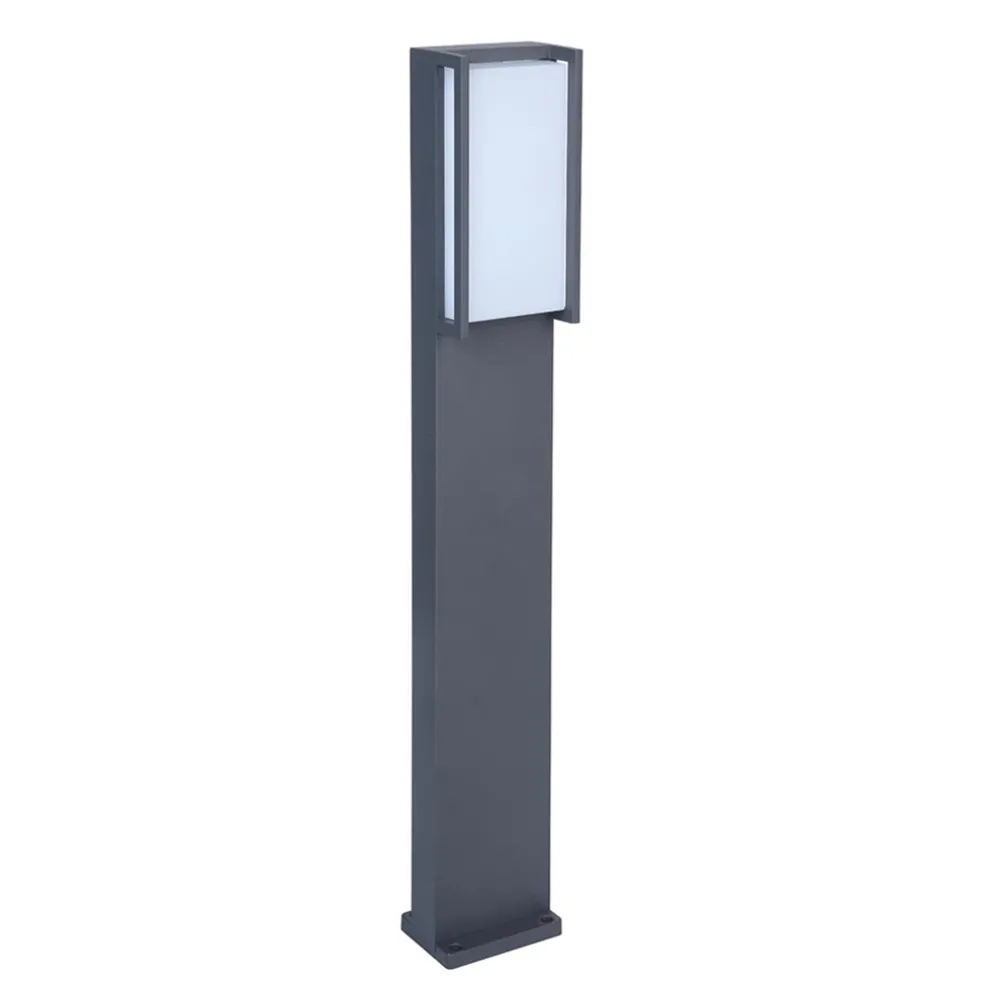 Moderne LED buitenpaal grijs rechthoek IP54