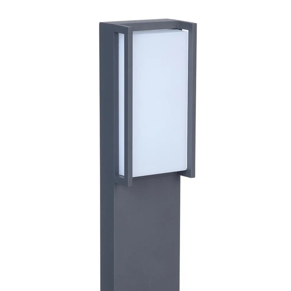 Moderne LED buitenpaal grijs rechthoek IP54