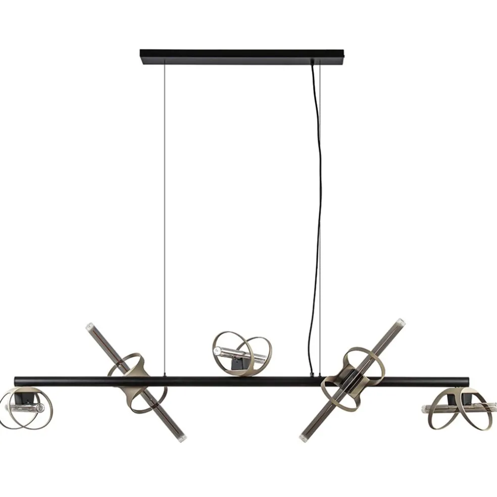 Moderne LED design hanglamp zwart met goud