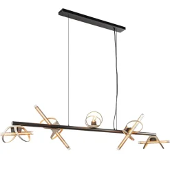 Moderne LED design hanglamp zwart met goud