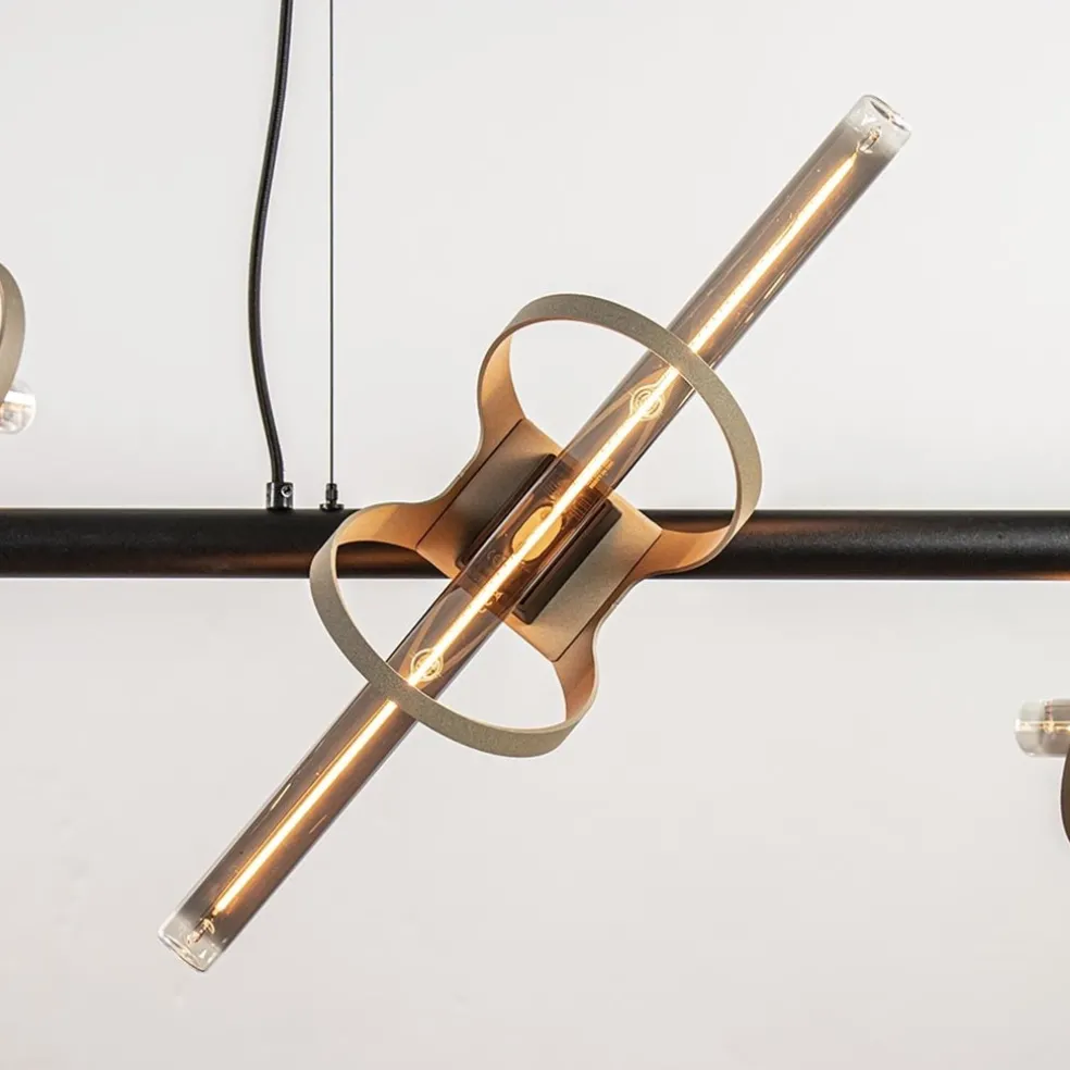 Moderne LED design hanglamp zwart met goud
