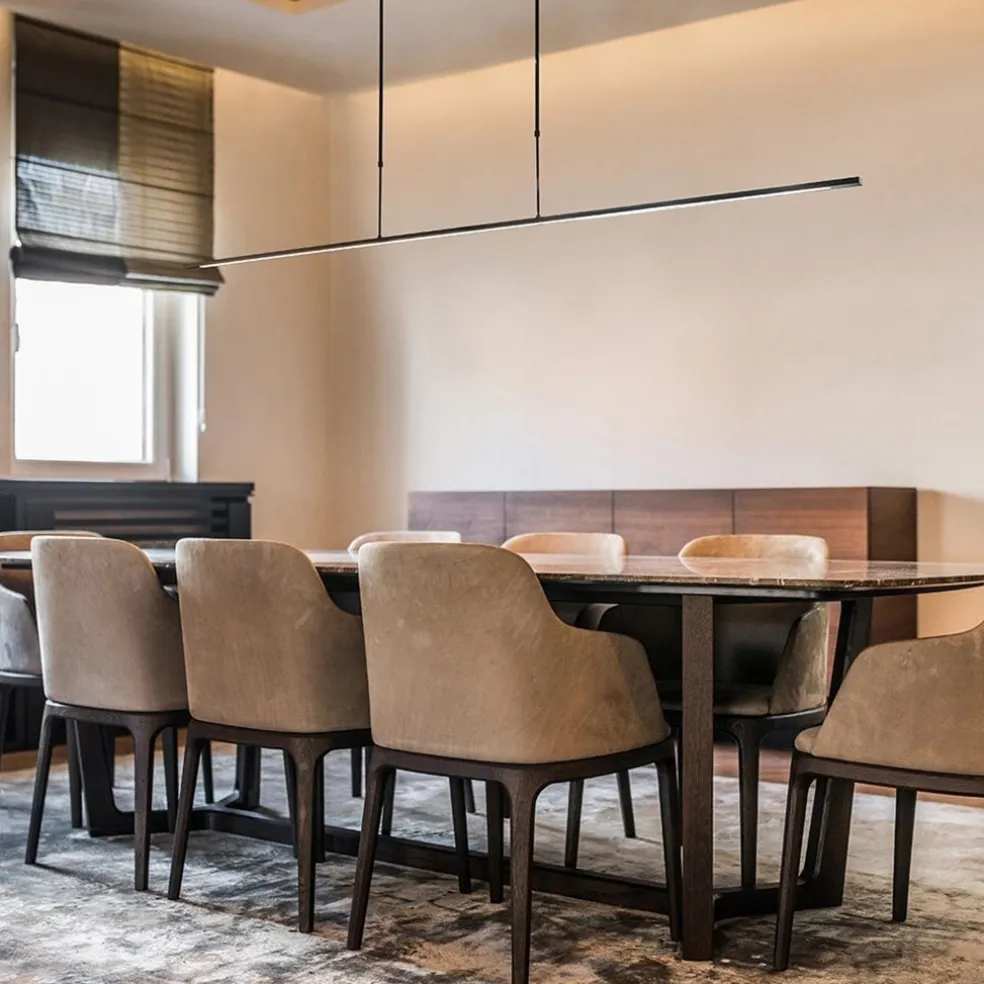 Moderne LED design hanglamp balk 200 cm zwart