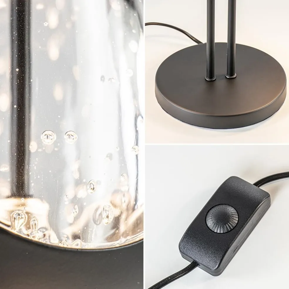 Moderne LED tafellamp egg glas met zwart