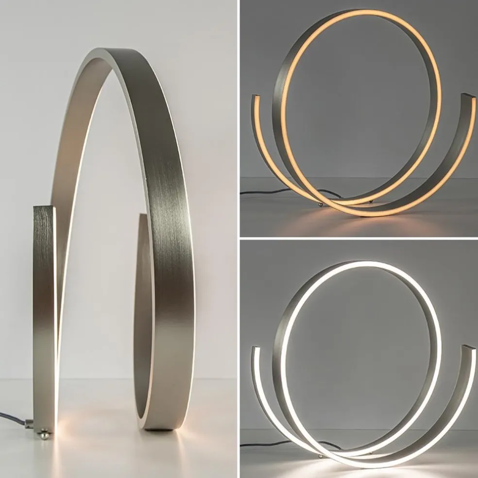 Moderne LED tafellamp nikkel met dim to warm functie