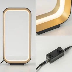 Moderne LED tafellamp zwart/goud klein