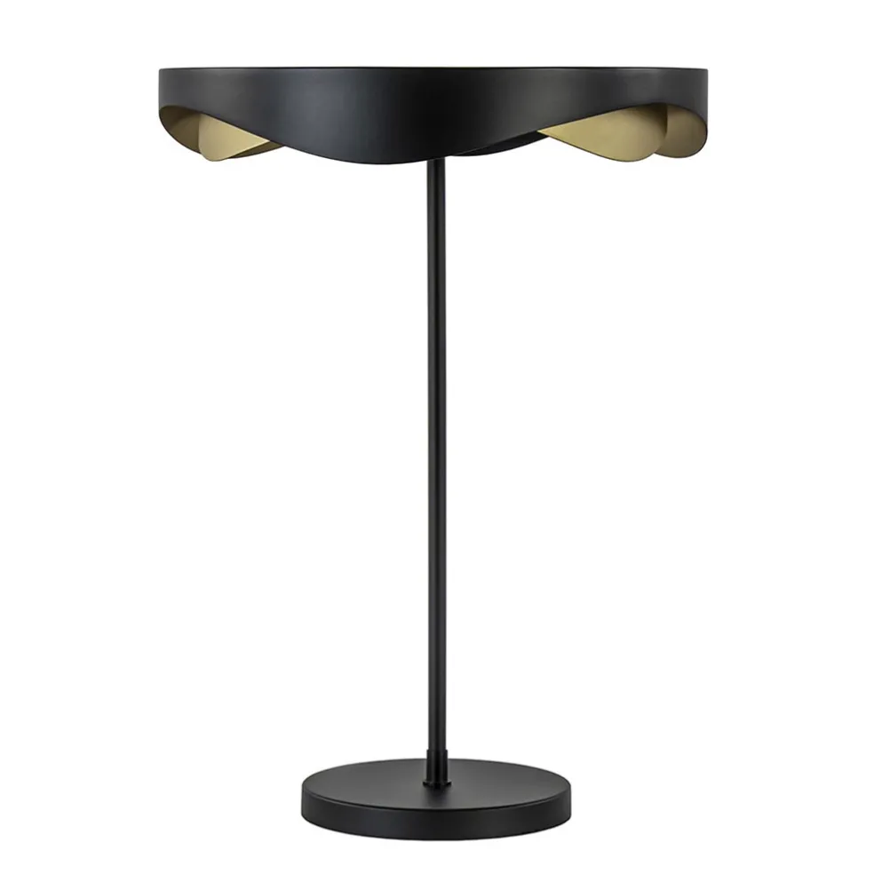 Moderne LED tafellamp zwart met goud dimbaar