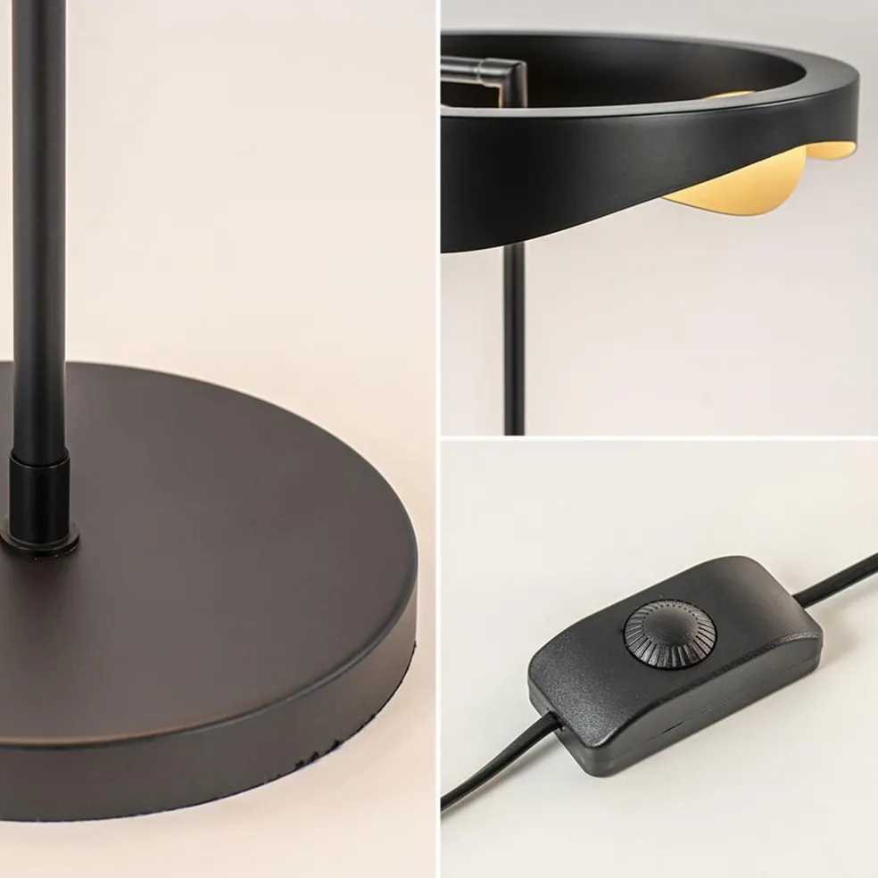 Moderne LED tafellamp zwart met goud dimbaar