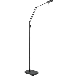 Moderne LED vloerlamp zwart met verstelbare arm