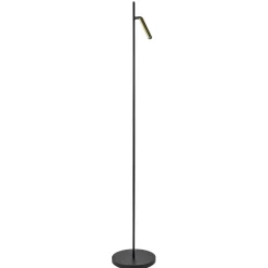 Moderne LED vloerlamp zwart met gouden spot
