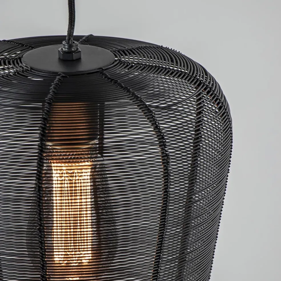 Moderne 3-lichts eettafelhanglamp Adeta mat zwart