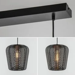 Moderne 3-lichts eettafelhanglamp Adeta mat zwart